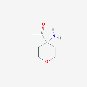 molecular formula C7H13NO2 B13175065 1-(4-Aminooxan-4-yl)ethan-1-one 