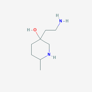 molecular formula C8H18N2O B13175113 3-(2-Aminoethyl)-6-methylpiperidin-3-ol 