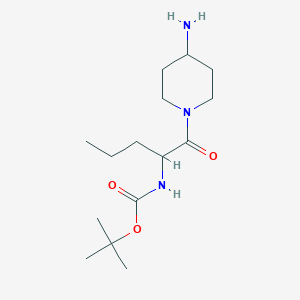 molecular formula C15H29N3O3 B13175131 tert-butyl N-[1-(4-aminopiperidin-1-yl)-1-oxopentan-2-yl]carbamate 