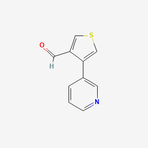 molecular formula C10H7NOS B13175165 4-(Pyridin-3-yl)thiophene-3-carbaldehyde 