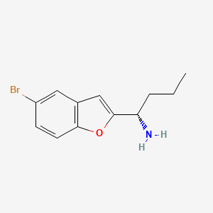 molecular formula C12H14BrNO B13175172 (1S)-1-(5-Bromo-1-benzofuran-2-YL)butan-1-amine 