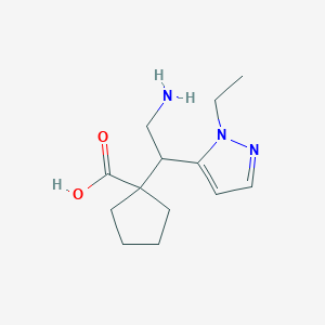 1-[2-Amino-1-(1-ethyl-1H-pyrazol-5-yl)ethyl]cyclopentane-1-carboxylic acid