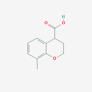 molecular formula C11H12O3 B13175184 8-Methyl-3,4-dihydro-2H-1-benzopyran-4-carboxylic acid 