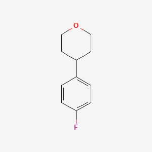 molecular formula C11H13FO B13175203 4-(4-Fluorophenyl)oxane 