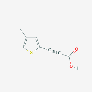 molecular formula C8H6O2S B13175258 3-(4-Methylthiophen-2-yl)prop-2-ynoic acid 