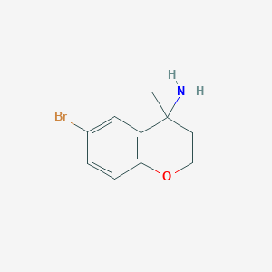 molecular formula C10H12BrNO B13175270 6-Bromo-4-methyl-3,4-dihydro-2H-1-benzopyran-4-amine 