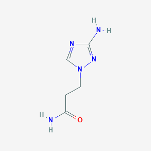 molecular formula C5H9N5O B13175277 3-(3-Amino-1H-1,2,4-triazol-1-YL)propanamide 