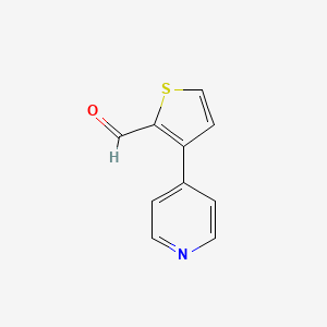 molecular formula C10H7NOS B13175286 3-(Pyridin-4-YL)thiophene-2-carbaldehyde 