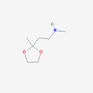 molecular formula C7H15NO2 B13175291 Methyl[2-(2-methyl-1,3-dioxolan-2-YL)ethyl]amine 