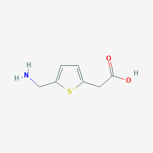 molecular formula C7H9NO2S B13175329 2-[5-(Aminomethyl)thiophen-2-yl]acetic acid 