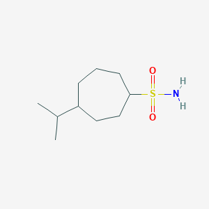 molecular formula C10H21NO2S B13175336 4-(Propan-2-yl)cycloheptane-1-sulfonamide 