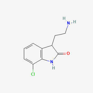 molecular formula C10H11ClN2O B13175358 3-(2-Aminoethyl)-7-chloro-2,3-dihydro-1H-indol-2-one 