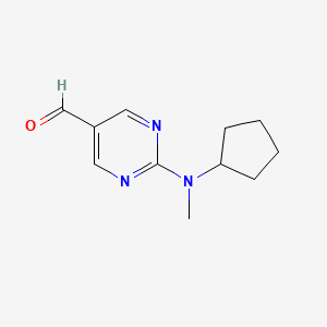 molecular formula C11H15N3O B13175384 2-[Cyclopentyl(methyl)amino]pyrimidine-5-carbaldehyde 