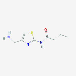 molecular formula C8H13N3OS B13175416 N-[4-(Aminomethyl)-1,3-thiazol-2-YL]butanamide 