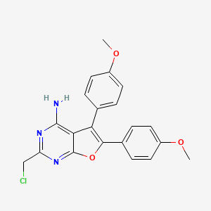 molecular formula C21H18ClN3O3 B13175450 2-(Chloromethyl)-5,6-bis(4-methoxyphenyl)furo[2,3-d]pyrimidin-4-amine 