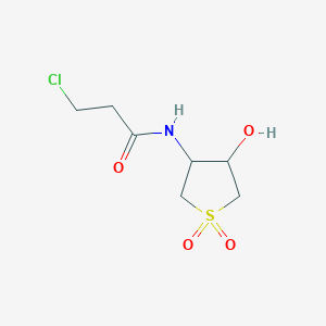 molecular formula C7H12ClNO4S B13175500 3-Chloro-N-(4-hydroxy-1,1-dioxo-1lambda6-thiolan-3-yl)propanamide 