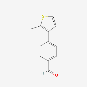 molecular formula C12H10OS B13175505 4-(2-Methylthiophen-3-yl)benzaldehyde 