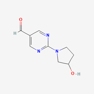 molecular formula C9H11N3O2 B13175524 2-(3-Hydroxypyrrolidin-1-YL)pyrimidine-5-carbaldehyde 