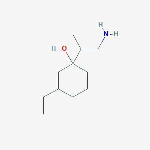 molecular formula C11H23NO B13175538 1-(1-Aminopropan-2-yl)-3-ethylcyclohexan-1-ol 