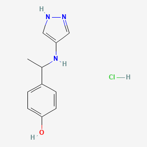 4-{1-[(1H-pyrazol-4-yl)amino]ethyl}phenol hydrochloride