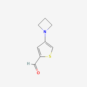 molecular formula C8H9NOS B13175645 4-(Azetidin-1-yl)thiophene-2-carbaldehyde 