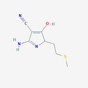 2-amino-5-[2-(methylsulfanyl)ethyl]-4-oxo-4,5-dihydro-1H-pyrrole-3-carbonitrile