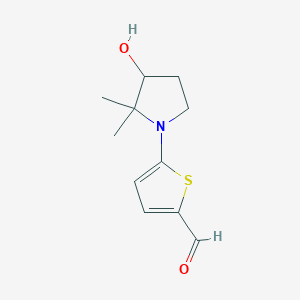 5-(3-Hydroxy-2,2-dimethylpyrrolidin-1-yl)thiophene-2-carbaldehyde