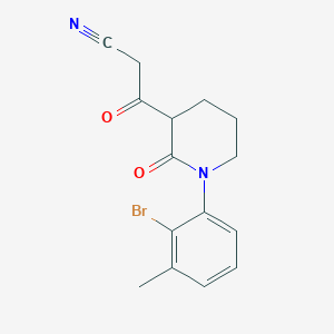 molecular formula C15H15BrN2O2 B13175688 3-[1-(2-Bromo-3-methylphenyl)-2-oxopiperidin-3-yl]-3-oxopropanenitrile 