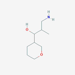 molecular formula C9H19NO2 B13175701 3-Amino-2-methyl-1-(oxan-3-yl)propan-1-ol 