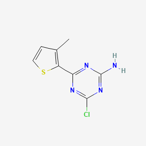 molecular formula C8H7ClN4S B13175713 4-Chloro-6-(3-methylthiophen-2-YL)-1,3,5-triazin-2-amine 