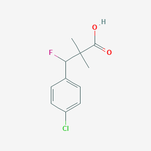 molecular formula C11H12ClFO2 B13175724 3-(4-Chlorophenyl)-3-fluoro-2,2-dimethylpropanoic acid 