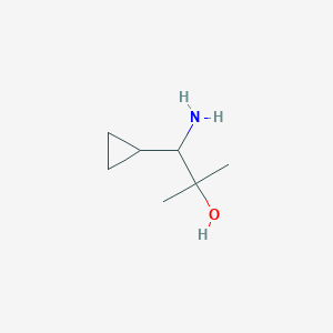 molecular formula C7H15NO B13175735 1-Amino-1-cyclopropyl-2-methylpropan-2-ol 