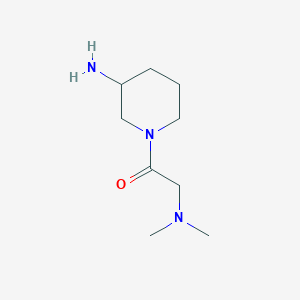 molecular formula C9H19N3O B13175737 1-(3-Aminopiperidin-1-yl)-2-(dimethylamino)ethan-1-one 