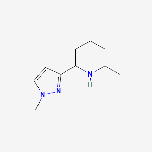 molecular formula C10H17N3 B13175742 2-Methyl-6-(1-methyl-1H-pyrazol-3-yl)piperidine 