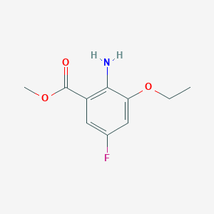 molecular formula C10H12FNO3 B13175777 Methyl 2-amino-3-ethoxy-5-fluorobenzoate 