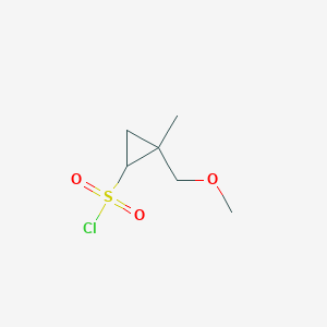 molecular formula C6H11ClO3S B13175794 2-(Methoxymethyl)-2-methylcyclopropane-1-sulfonyl chloride 