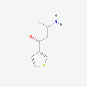 molecular formula C8H11NOS B13175801 3-Amino-1-(thiophen-3-yl)butan-1-one 