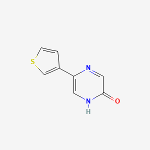 molecular formula C8H6N2OS B13175818 5-(3-Thienyl)-2-hydroxypyrazine CAS No. 1159817-99-8