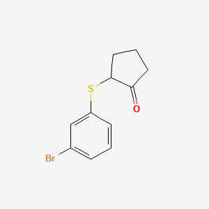 molecular formula C11H11BrOS B13175824 2-[(3-Bromophenyl)sulfanyl]cyclopentan-1-one 