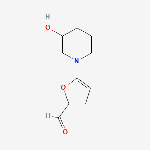 molecular formula C10H13NO3 B13175838 5-(3-Hydroxypiperidin-1-yl)furan-2-carbaldehyde 