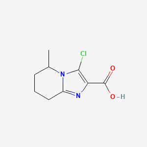 molecular formula C9H11ClN2O2 B13175844 3-chloro-5-methyl-5H,6H,7H,8H-imidazo[1,2-a]pyridine-2-carboxylic acid 