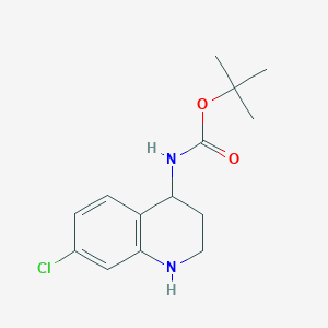 molecular formula C14H19ClN2O2 B13175885 tert-butyl N-(7-chloro-1,2,3,4-tetrahydroquinolin-4-yl)carbamate 