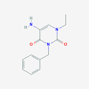 molecular formula C13H15N3O2 B13175886 5-Amino-3-benzyl-1-ethyl-1,2,3,4-tetrahydropyrimidine-2,4-dione 