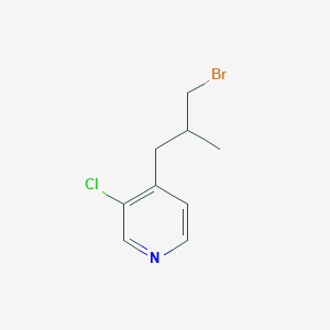 molecular formula C9H11BrClN B13175887 4-(3-Bromo-2-methylpropyl)-3-chloropyridine 