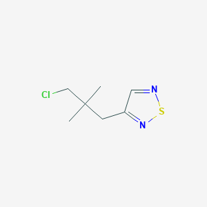 molecular formula C7H11ClN2S B13175899 3-(3-Chloro-2,2-dimethylpropyl)-1,2,5-thiadiazole 