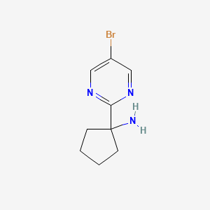 molecular formula C9H12BrN3 B13175921 1-(5-Bromopyrimidin-2-yl)cyclopentan-1-amine 