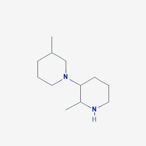 molecular formula C12H24N2 B13175946 3-Methyl-1-(2-methylpiperidin-3-yl)piperidine 