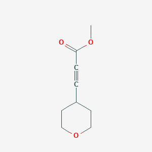 molecular formula C9H12O3 B13175954 Methyl 3-(oxan-4-yl)prop-2-ynoate 