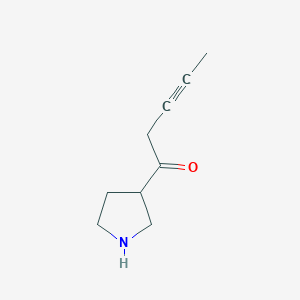 molecular formula C9H13NO B13175974 1-(Pyrrolidin-3-yl)pent-3-yn-1-one 