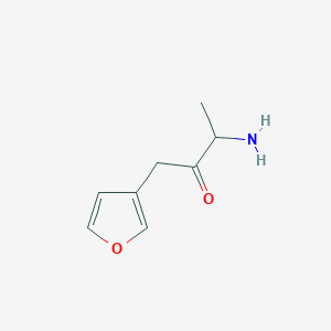 molecular formula C8H11NO2 B13175987 3-Amino-1-(furan-3-yl)butan-2-one 